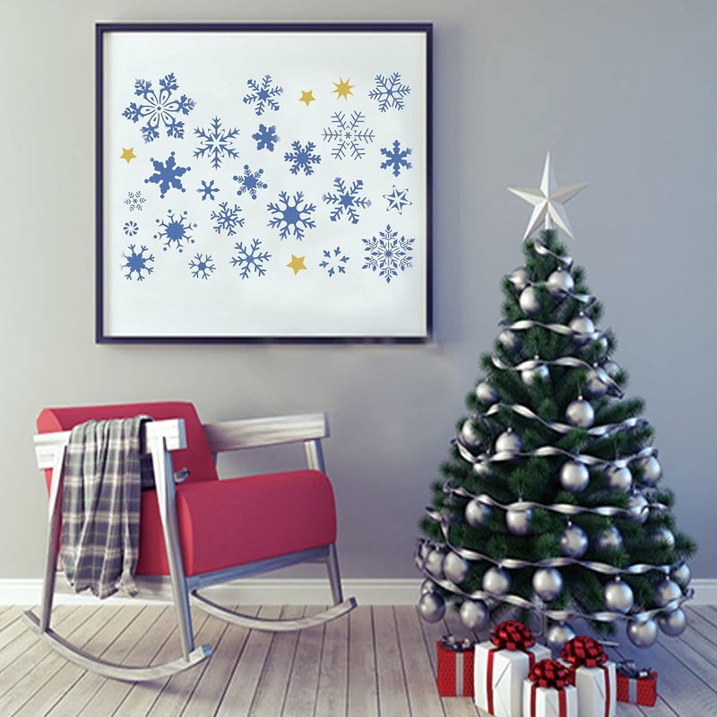 BANBBUR 6 Pcs Christmas Snowflake Stencils for Painting, Reusable Large Snowflakes Snowman Christmas Tree Stencils for Painting on Wood or Spray on Window - Image 5
